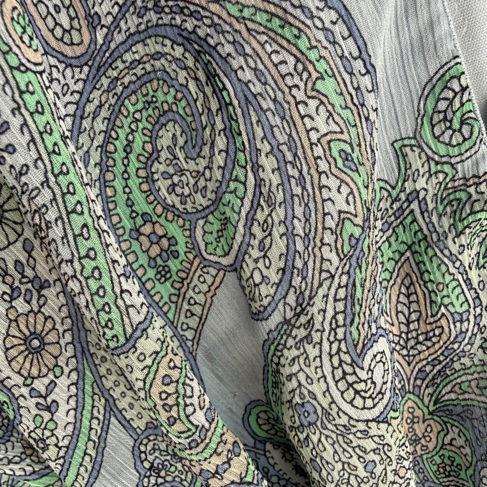 TOMMY HILFIGER Light Blue Paisley Chiffon Ladies Dancing Old Money Dress, 12 - Picture 5 of 8